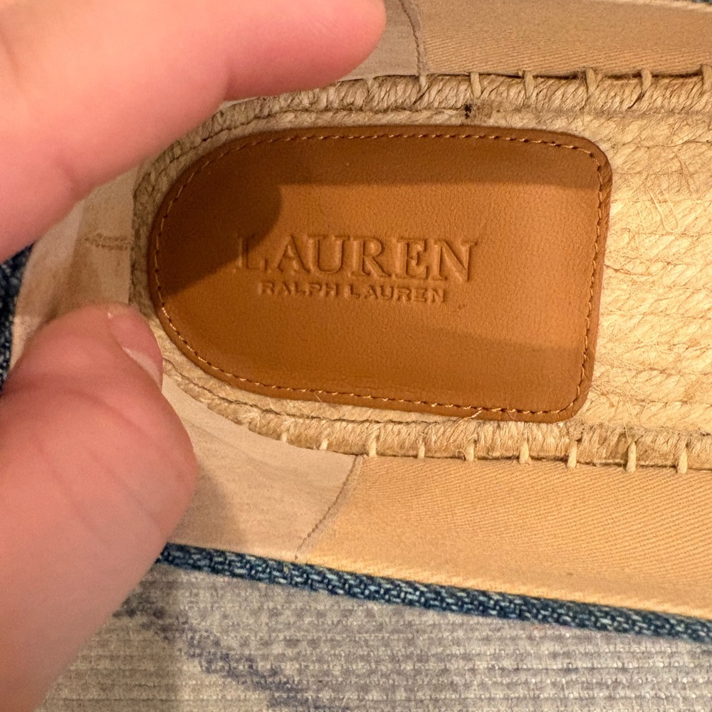 Lauren Ralph Lauren Denim Blue Espadrille Flats - Picture 2 of 5